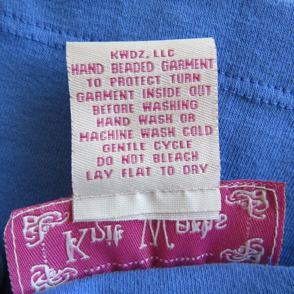 Knit Works Blue Sequin Beads Butterfly Sleeveless Women’s Summer Top size L - Picture 6 of 6